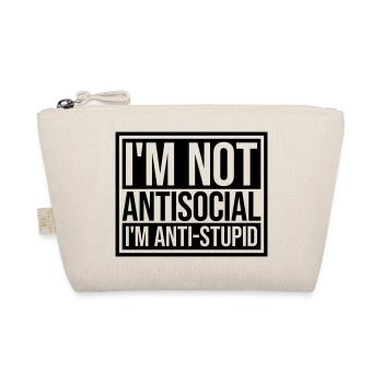not antisocial anti stupid - Organic Pouch - nature - Front