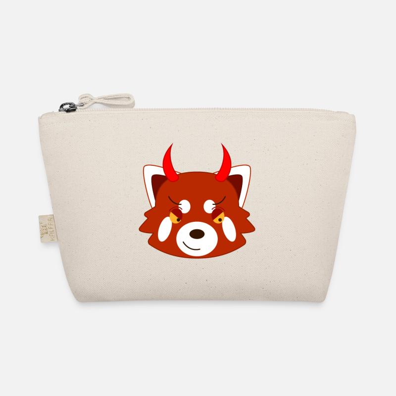 Red panda disguised as a devil for Halloween Organic Pouch