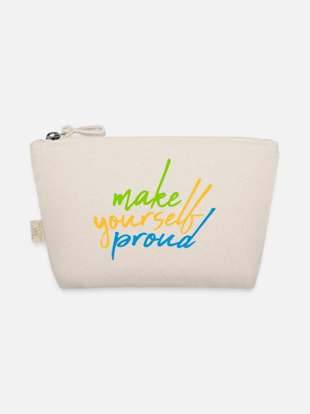 make yourself proud Zitat - Bio-Täschchen - Natur - Vorne