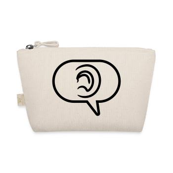 Ear Hear Symbol Speech Bubble - Organic Pouch - nature - Front