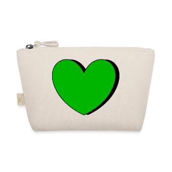 Grünes Herz grün Geschenk  - Bio-Täschchen - Natur - Vorne