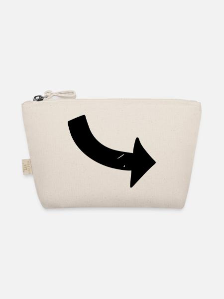 Arrow drawing sketch black - Organic Pouch - nature - Front