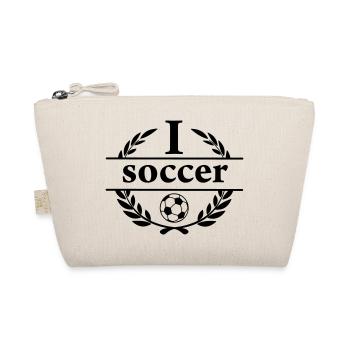 I play football with the text 'SOCCER' - Organic Pouch - nature - Front