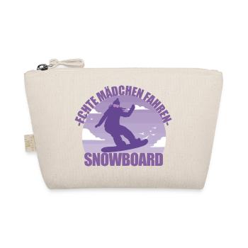 Snowboard Snowboarderin Mädchen Skiurlaub Geschenk - Bio-Täschchen - Natur - Vorne