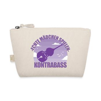 Kontrabass Instrument Musikerin Mädchen Geschenk - Bio-Täschchen - Natur - Vorne