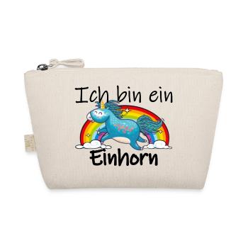 Ich bin ein Einhorn mit Regenbogen - Bio-Täschchen - Natur - Vorne