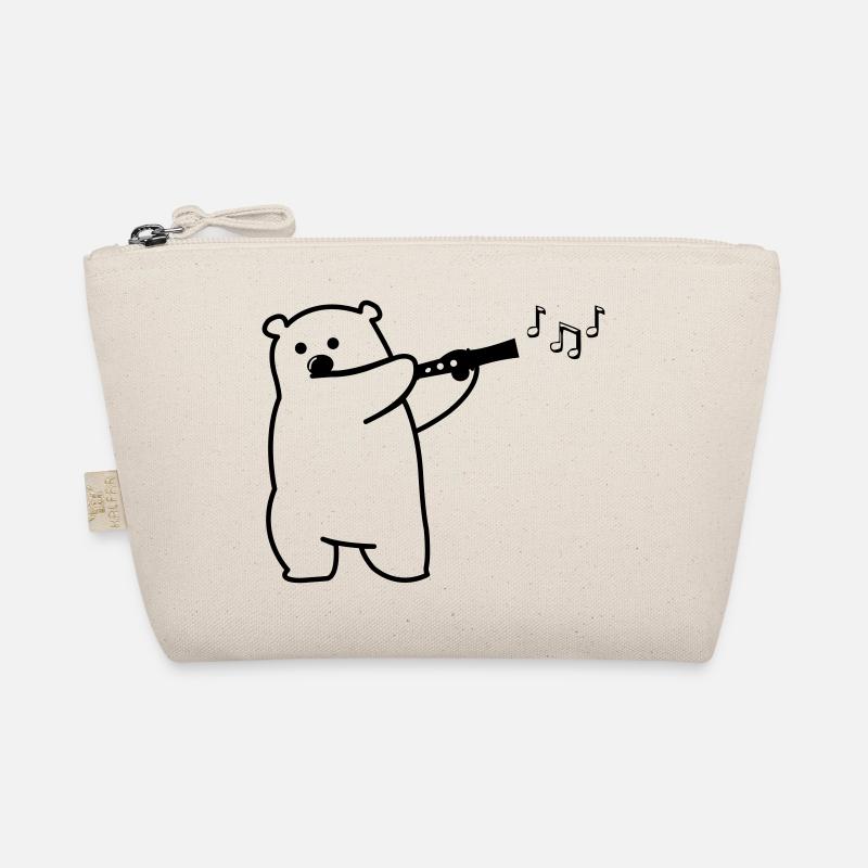 Bear plays flute Organic Pouch