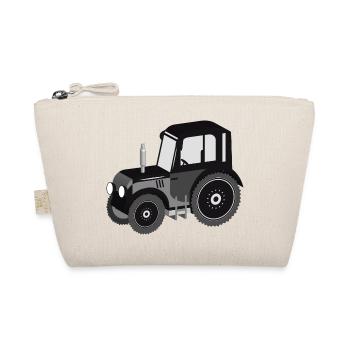 black and white tractor in 3D for tractor fans - Organic Pouch - nature - Front