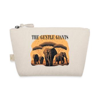 Elefantenherde Gentle Giants Geschenk - Bio-Täschchen - Natur - Vorne
