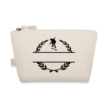 Skateborder dans un monogramme de couronne de laurier - Trousse biologique - nature - Devant