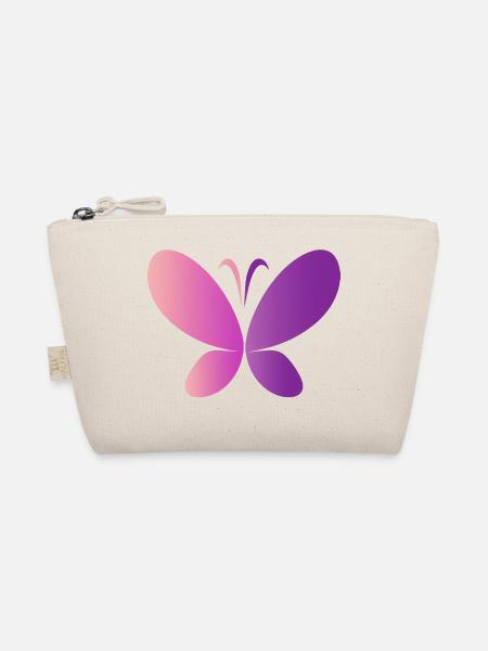 Pink Butterfly - Organic Pouch - nature