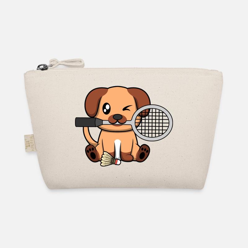 Dog Playing Badminton Ironic Shuttlecock Hobby Organic Pouch
