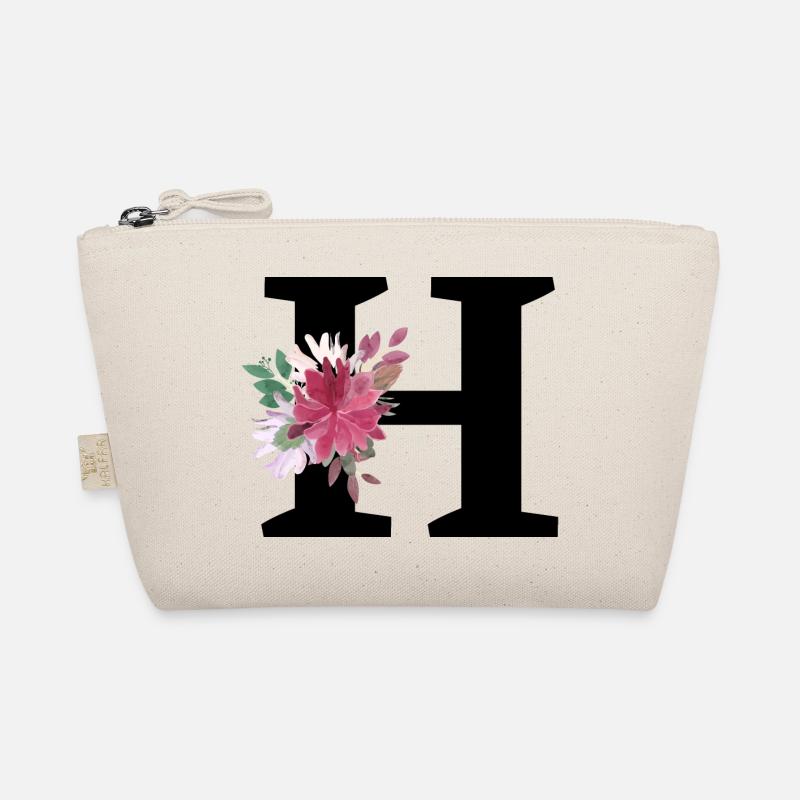 Buchstabe h blumig Bio-Täschchen