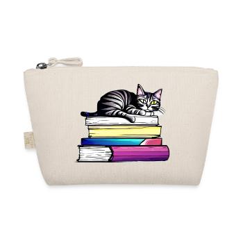 Lesen Bücher Kater Hauskatze Katze Buch Kätzchen - Bio-Täschchen - Natur - Vorne