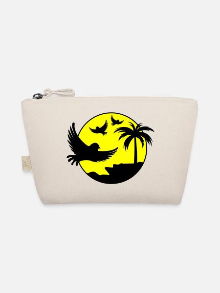 birds palmtree design 2 - Bio-Täschchen - Natur - Vorne