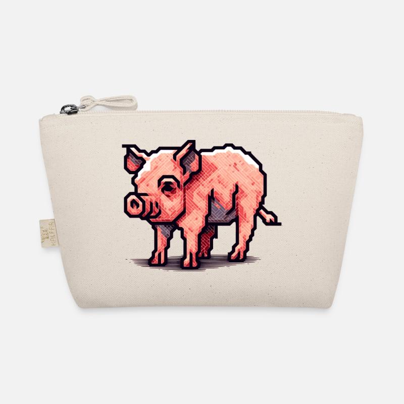 Schwein als Sau in 16 Bit Pixelart Bio-Täschchen