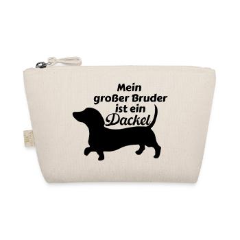 DACHSHUND MEIN GROßER BRUDER IST EIN DACKEL - Bio-Täschchen - Natur - Vorne