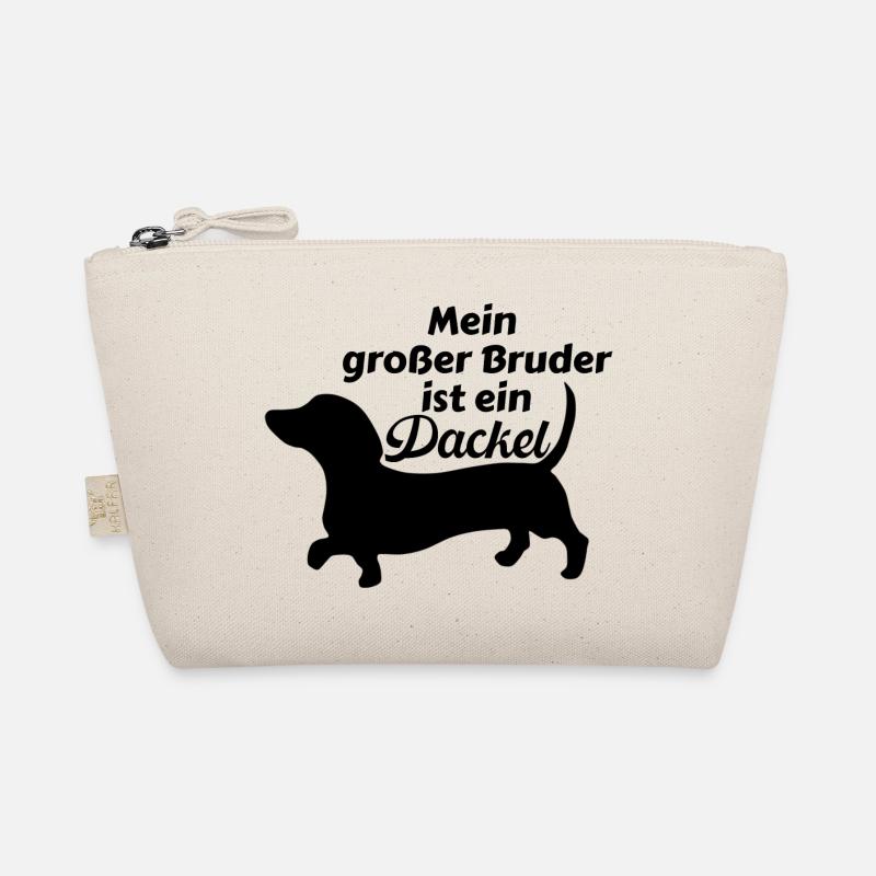 DACHSHUND MEIN GROßER BRUDER IST EIN DACKEL - Bio-Täschchen - Natur
