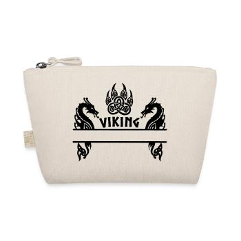 Viking bear claw two dragons nameplate 8 - Organic Pouch - nature - Front