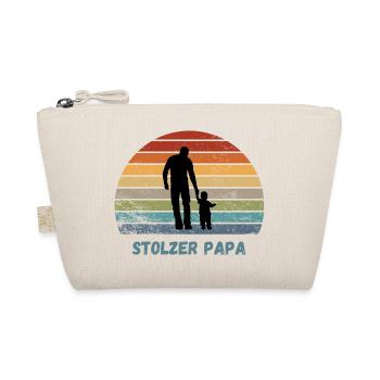 Stolzer Papa Geschenk Papa und Kind - Bio-Täschchen - Natur - Vorne