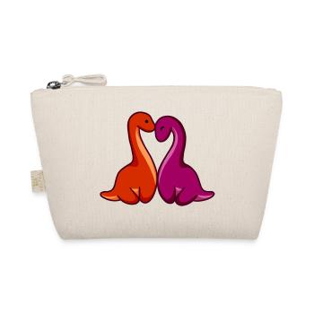 hugadino lesbian couple, cute dinosaur, dino - Organic Pouch - nature - Front