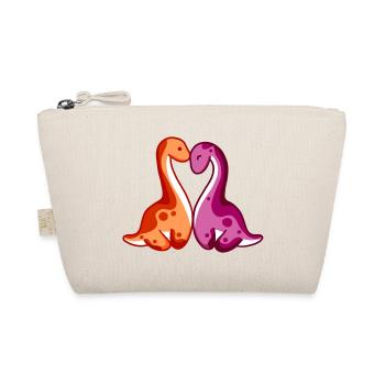 hugadino lesbian couple, cute dinosaur, dino - Organic Pouch - nature - Front