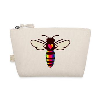 Abeille stylisée au look coloré et cœur d’abeille - Trousse biologique - nature - Devant