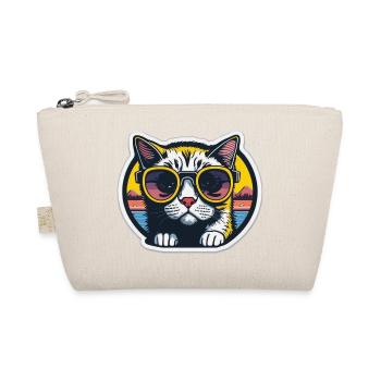 Chat avec lunettes - Trousse biologique - nature - Devant