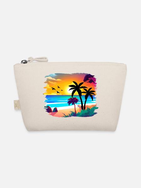 Summer Sunset Beach Watercolor - Organic Pouch - nature - Front