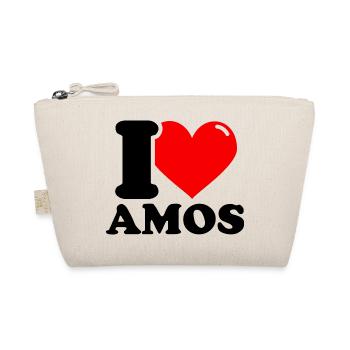 J’aime amos Prénom - Trousse biologique - nature - Devant