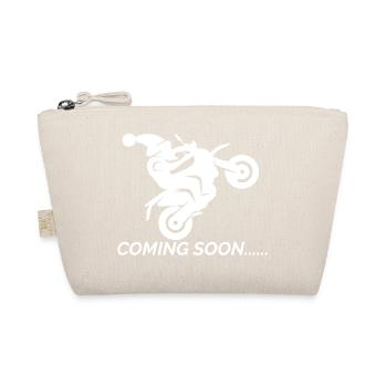santa coming soon Weihnachtsmann Motorrad Wheelie - Bio-Täschchen - Natur - Vorne