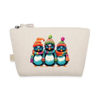 Funny Christmas Cool Penguins - Organic Pouch - nature - Front