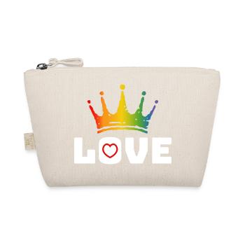 Love Heart rouge arc-en-ciel couronne blanc lgbt tshirt - Trousse biologique - nature - Devant