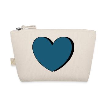 blue heart valentine's day gift - Organic Pouch - nature - Front