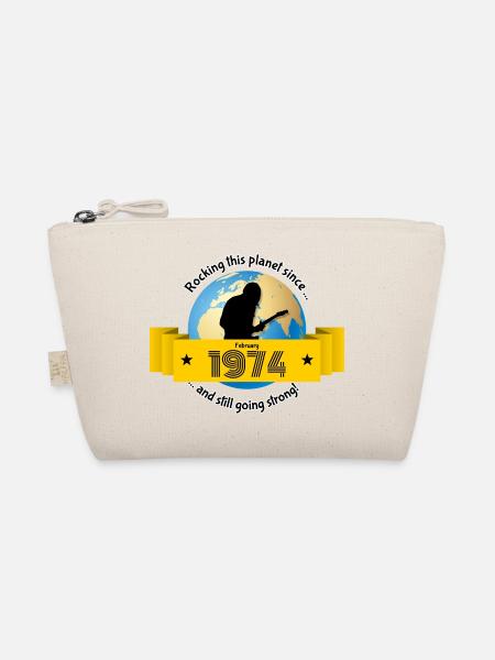 50th Birthday Rocking this planet since 02/1974 - Organic Pouch - nature - Front