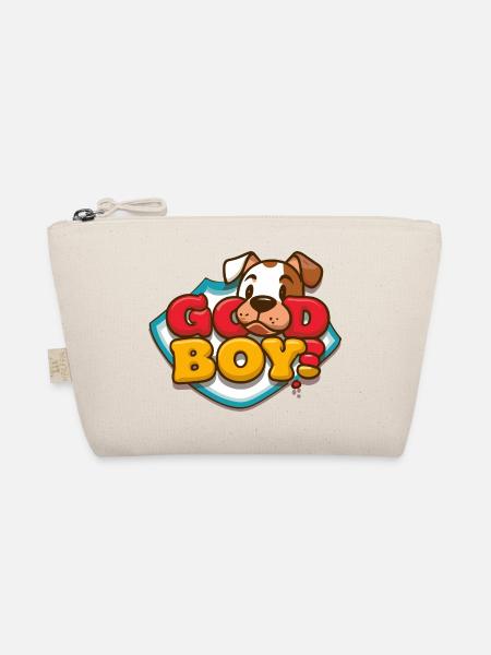 DOG BANDANA, GOOD BOY - Organic Pouch - nature - Front