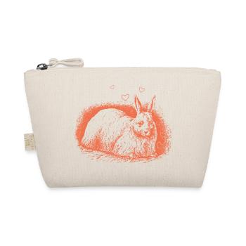 Retro Hase mit Herzen Osterhase - Bio-Täschchen - Natur - Vorne