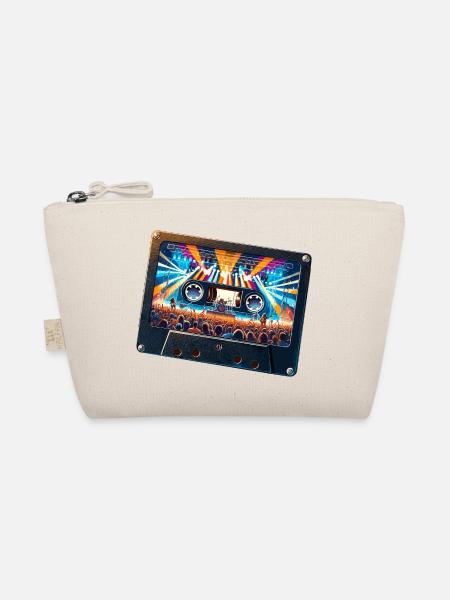 Vintage cassette with concert depiction - Organic Pouch - nature - Front
