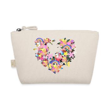 coeur, autocollant, licorne, arc en ciel, coeurs, étoiles - Trousse biologique - nature - Devant