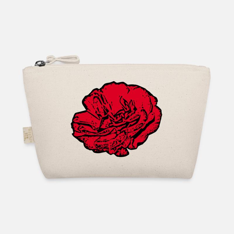 Blume rot rote Blüte Geschenk Muttertag - Bio-Täschchen - Natur