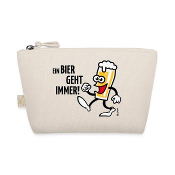 XEin Bier Geht Immer! (Bierchen Cartoon Smile 4C) - Bio-Täschchen - Natur - Vorne