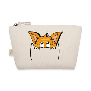 Chat mignon dans poche , so cute ! - Trousse biologique - nature - Devant