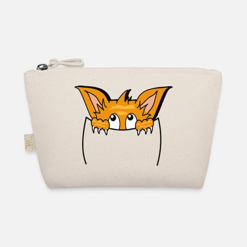 Chat mignon dans poche , so cute ! - Trousse biologique - nature