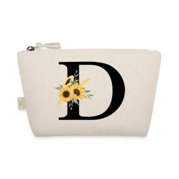 Floral Letter D Sunflower - Organic Pouch - nature - Front