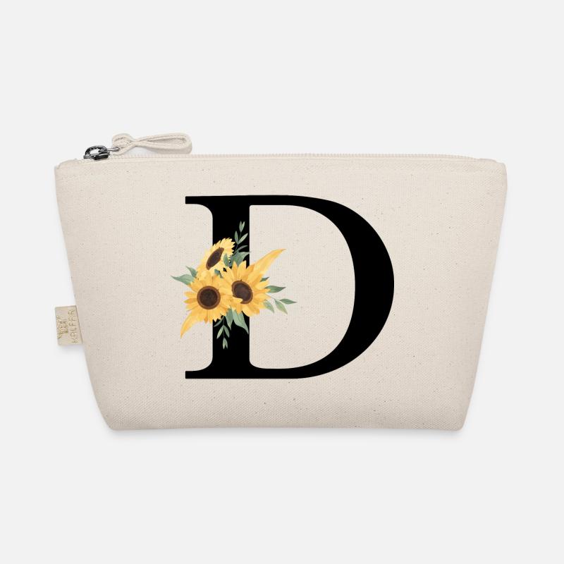 Blumenbuchstabe D Sonnenblume Bio-Täschchen