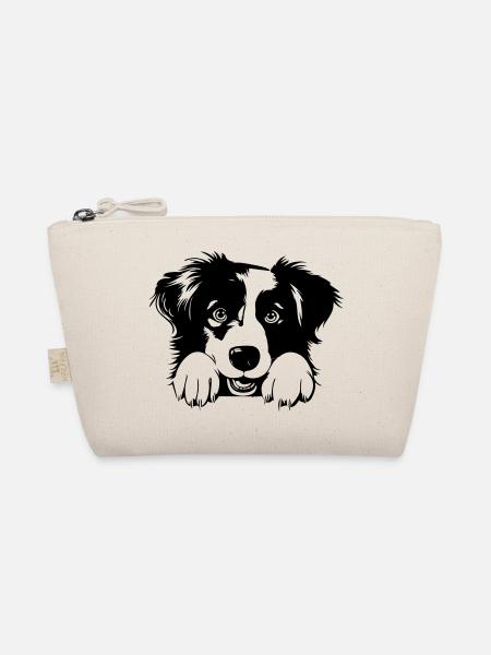 Süßer Australian Shepherd - Bio-Täschchen - Natur - Vorne