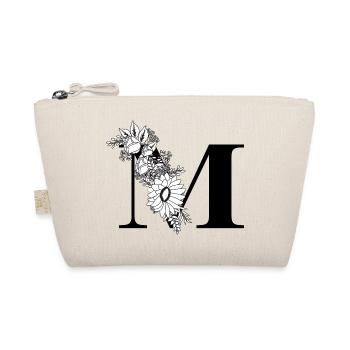 Buchstabe m Blumen schwarz und weiß - Bio-Täschchen - Natur - Vorne