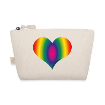Herz mit außergewöhnlichem Regenbogen - Bio-Täschchen - Natur - Vorne