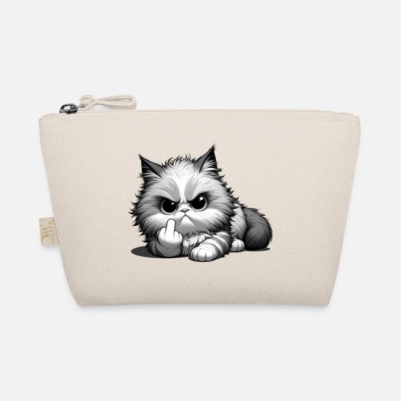 Grumpy Katze mit frechem Mittelfinger Bio-Täschchen