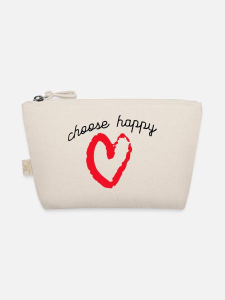 choose happy, nimm es gelassen - Bio-Täschchen - Natur - Vorne
